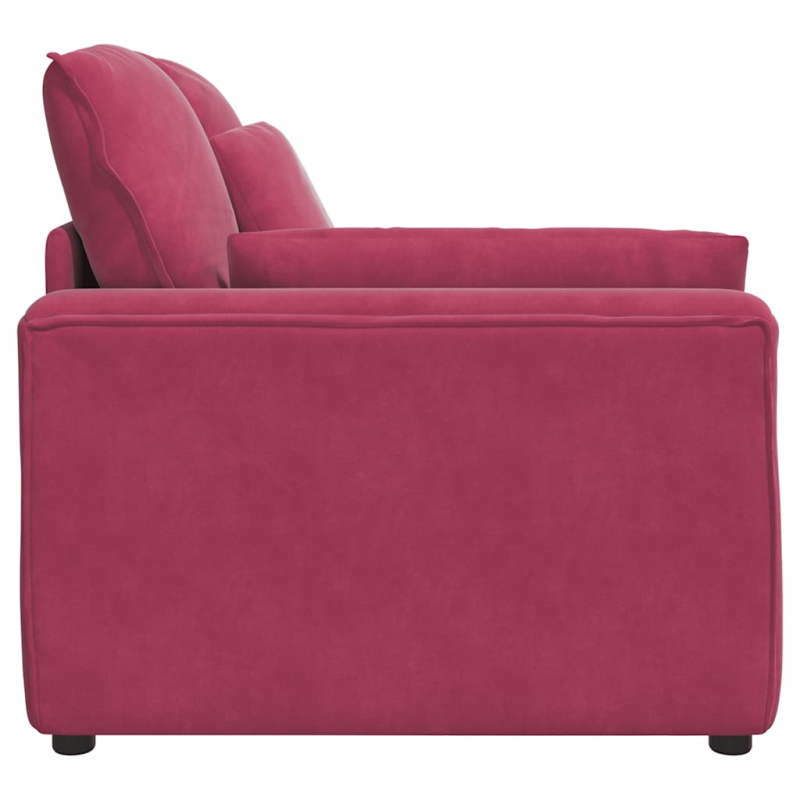 Modulares Sofa Endmodul mit Armlehne Kissen Weinrot 100 cm