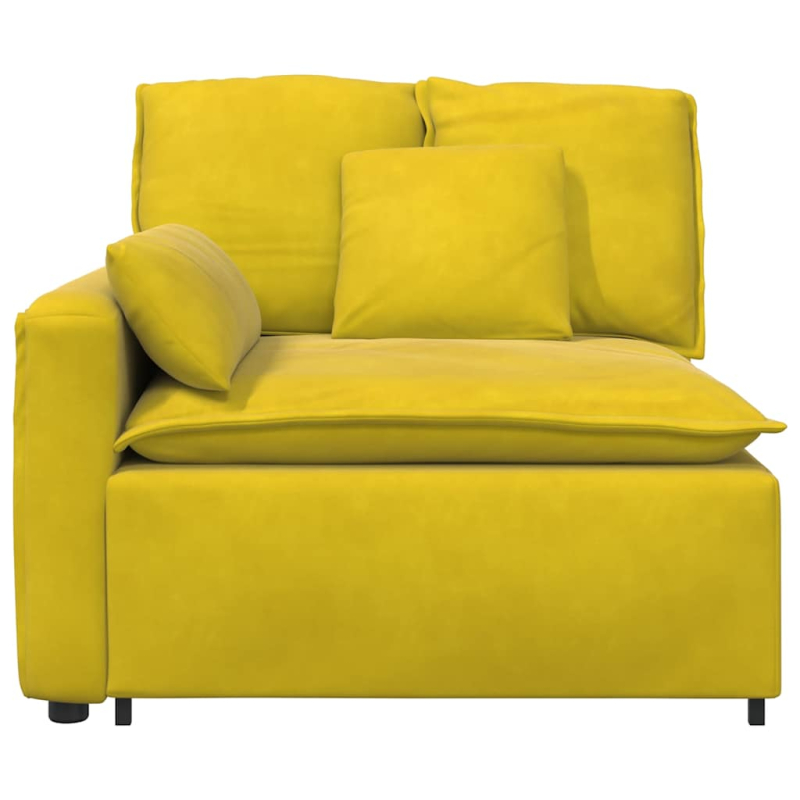 Modulares Sofa Endmodul mit Armlehne Kissen Gelb 100 cm