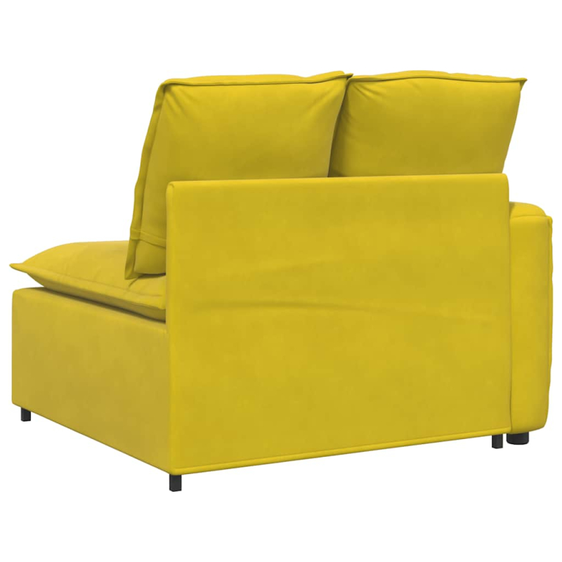Modulares Sofa Endmodul mit Armlehne Kissen Gelb 100 cm