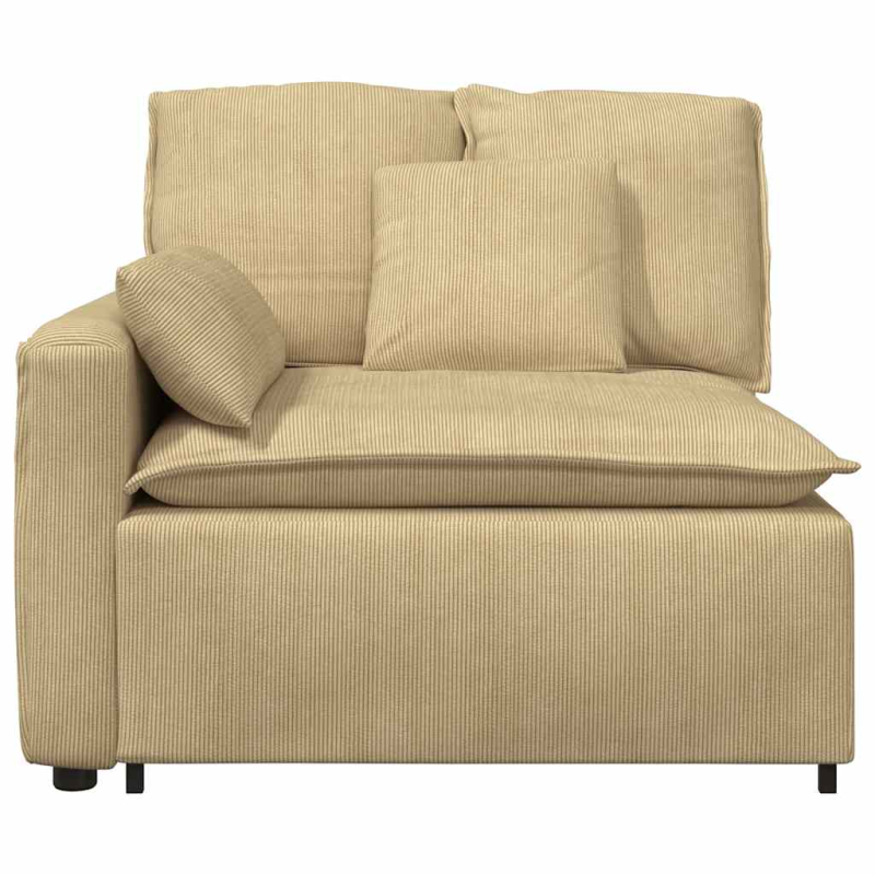 Modulares Sofa Endmodul mit Armlehne Kissen Hellgrün Grau 100cm