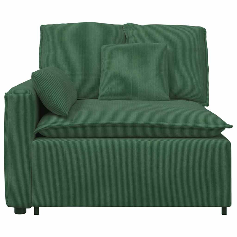 Modulares Sofa Endmodul mit Armlehne Kissen Dschungelgrün 100cm