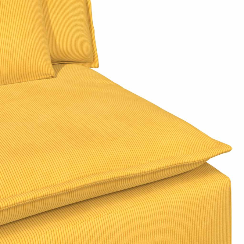 Modulares Sofa Endmodul mit Armlehne Kissen Hellgelb 100 cm