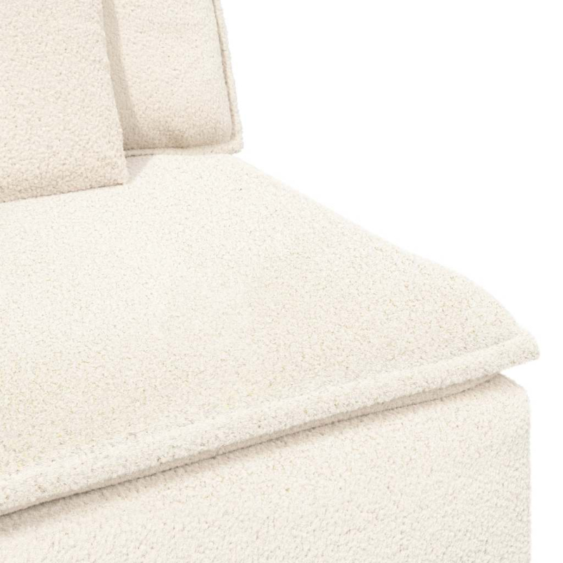 Modulares Sofa Endmodul mit Armlehne Kissen Creme 100 cm