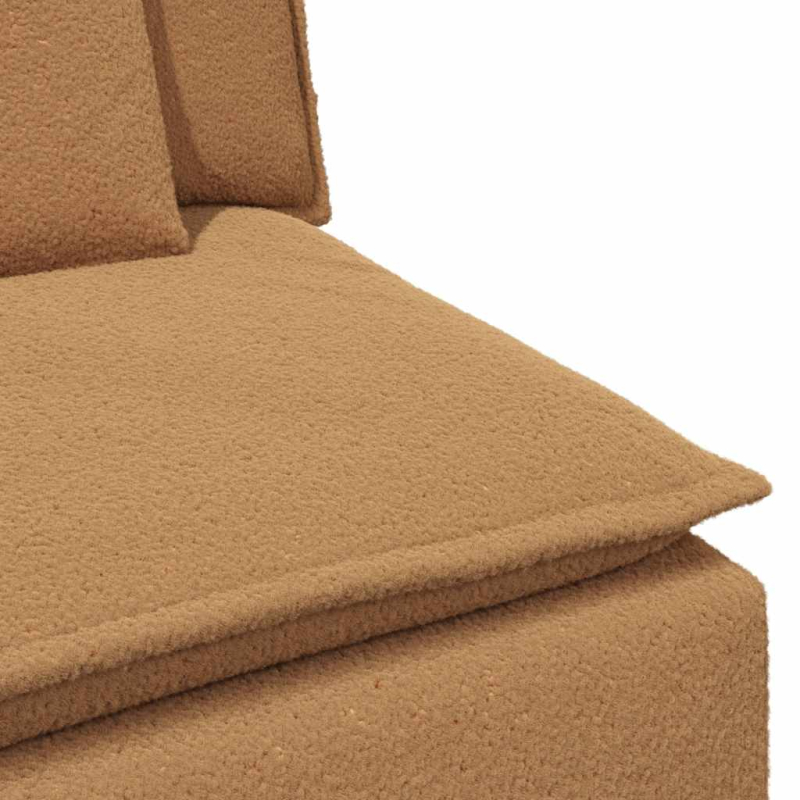 Modulares Sofa Endmodul mit Armlehne Kissen Beige 100 cm