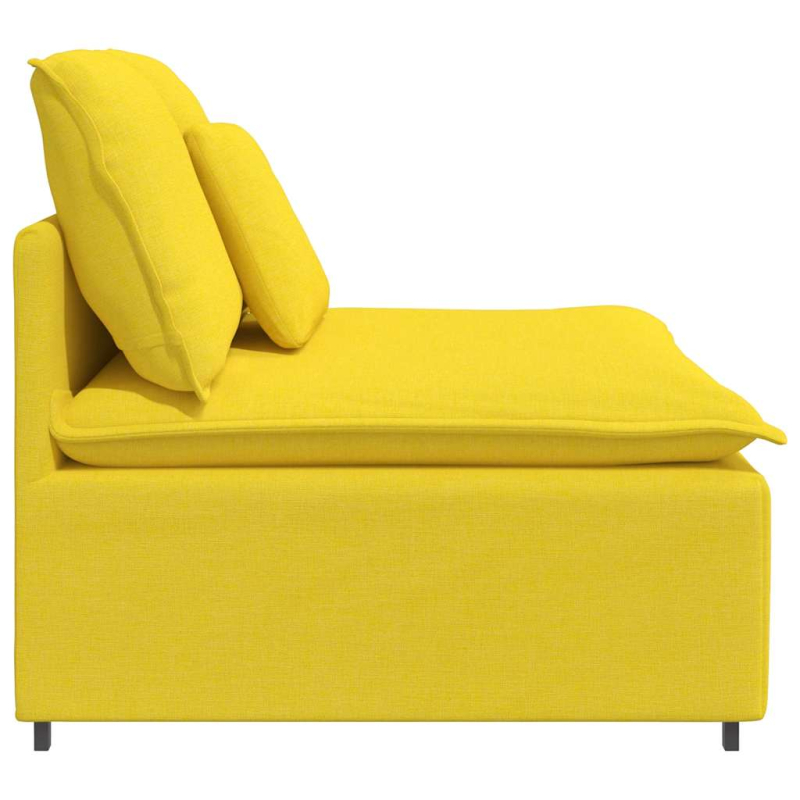 Modulares Sofa Mittelmodul mit Kissen Hellgelb 100 cm