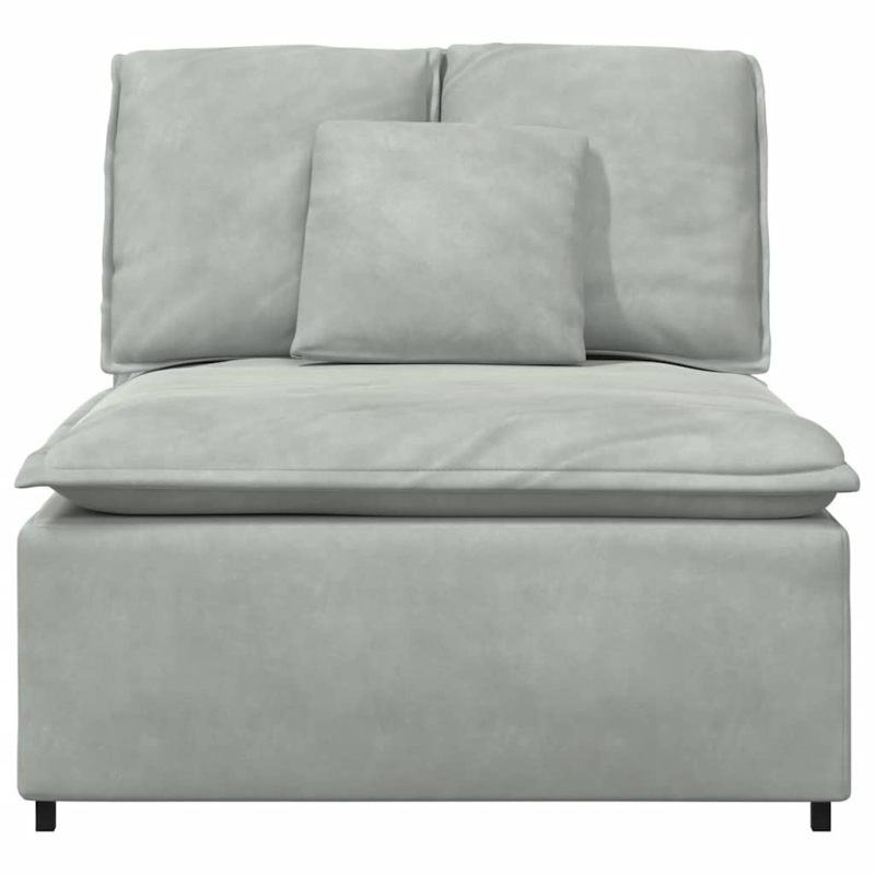 Modulares Sofa Mittelmodul mit Kissen Hellgrau 100 cm