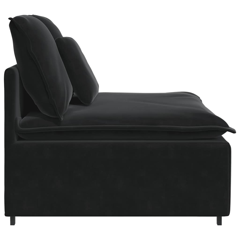 Modulares Sofa Mittelmodul mit Kissen Schwarz 100 cm