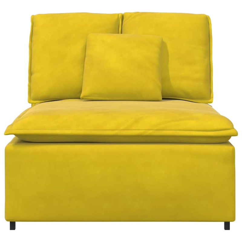 Modulares Sofa Mittelmodul mit Kissen Gelb 100 cm