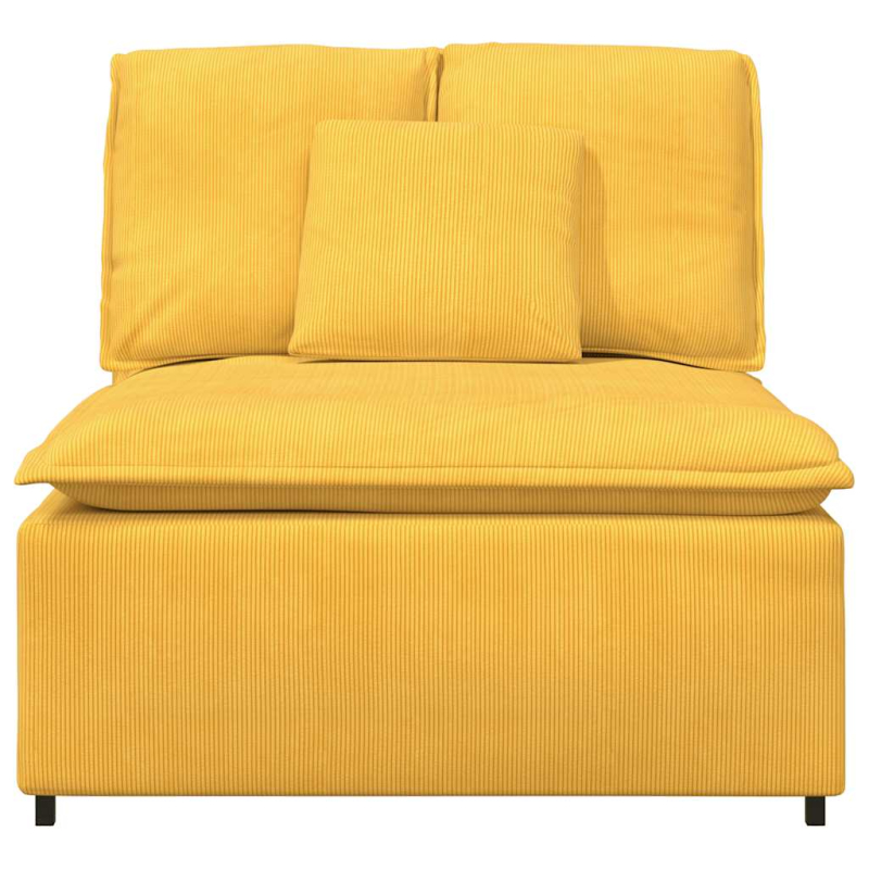 Modulares Sofa Mittelmodul mit Kissen Hellgelb 100 cm
