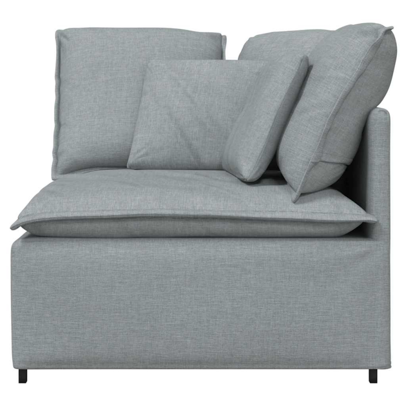 Modulares Sofa Eckmodul mit Kissen Hellgrau 100 cm