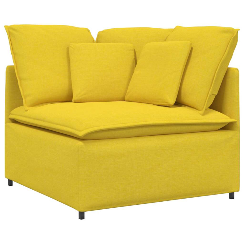 Modulares Sofa Eckmodul mit Kissen Hellgelb 100 cm