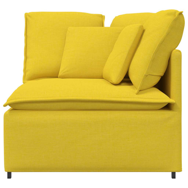 Modulares Sofa Eckmodul mit Kissen Hellgelb 100 cm