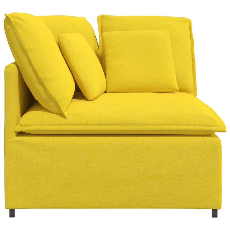 Modulares Sofa Eckmodul mit Kissen Hellgelb 100 cm