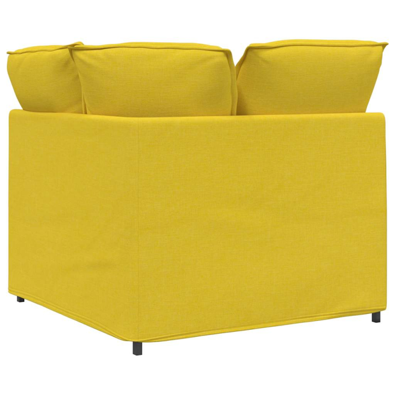 Modulares Sofa Eckmodul mit Kissen Hellgelb 100 cm