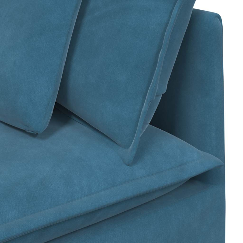 Modulares Sofa Eckmodul mit Kissen Blau 100 cm