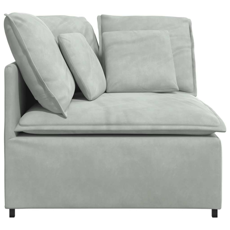 Modulares Sofa Eckmodul mit Kissen Hellgrau 100 cm