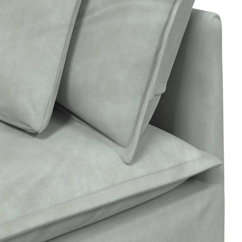 Modulares Sofa Eckmodul mit Kissen Hellgrau 100 cm