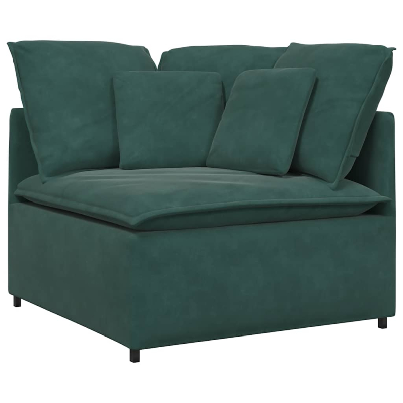 Modulares Sofa Eckmodul mit Kissen Dunkelgrün 100 cm