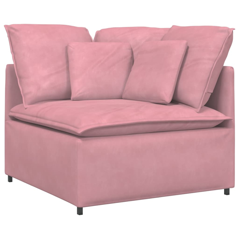 Modulares Sofa Eckmodul mit Kissen Rosa 100 cm