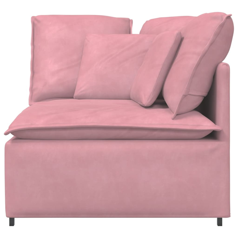 Modulares Sofa Eckmodul mit Kissen Rosa 100 cm