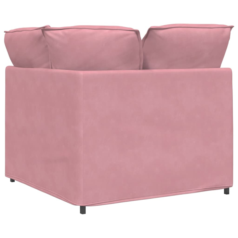 Modulares Sofa Eckmodul mit Kissen Rosa 100 cm