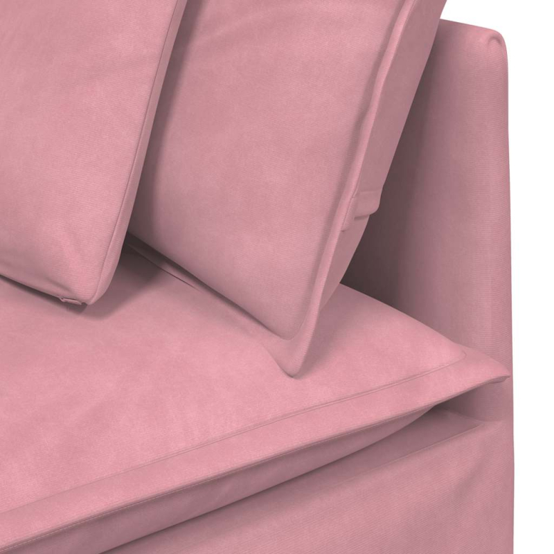 Modulares Sofa Eckmodul mit Kissen Rosa 100 cm
