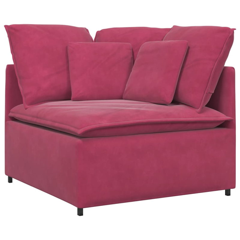 Modulares Sofa Eckmodul mit Kissen Weinrot 100 cm