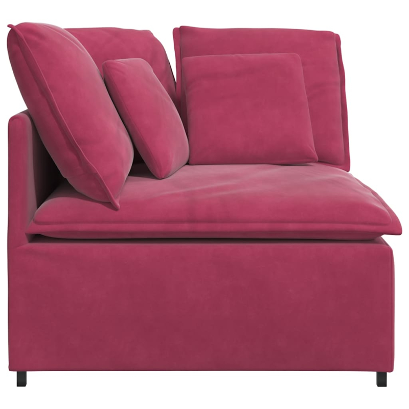 Modulares Sofa Eckmodul mit Kissen Weinrot 100 cm