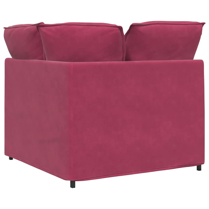 Modulares Sofa Eckmodul mit Kissen Weinrot 100 cm