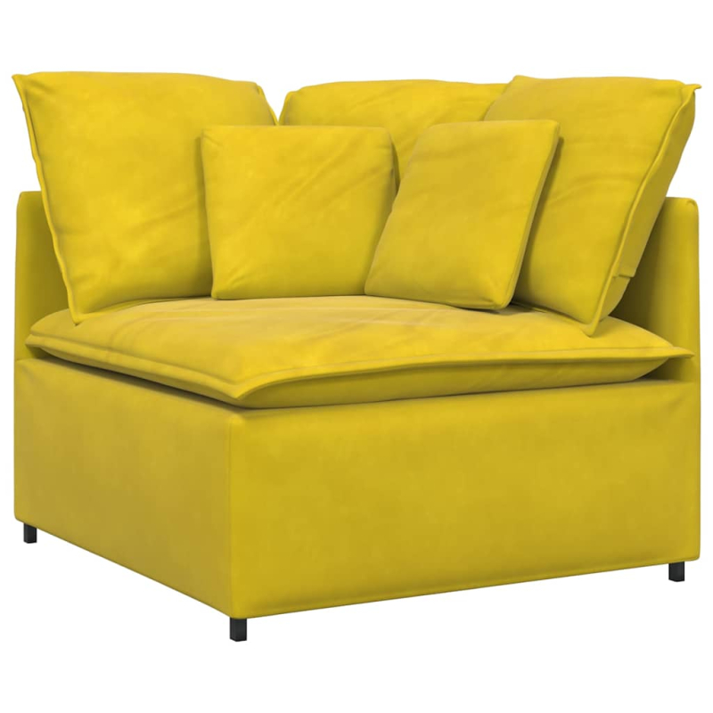 Modulares Sofa Eckmodul mit Kissen Gelb 100 cm