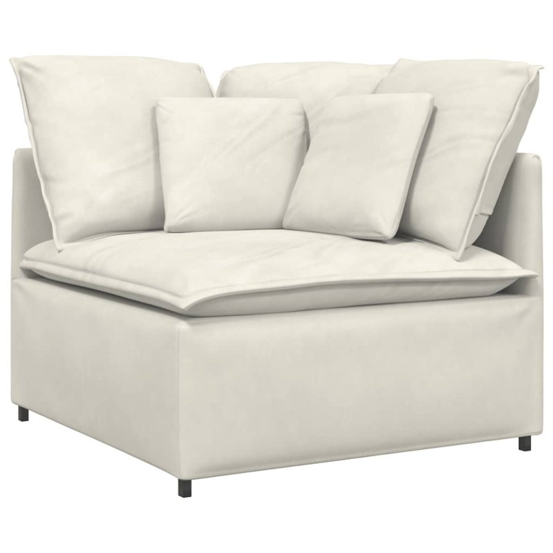Modulares Sofa Eckmodul mit Kissen Creme 100 cm