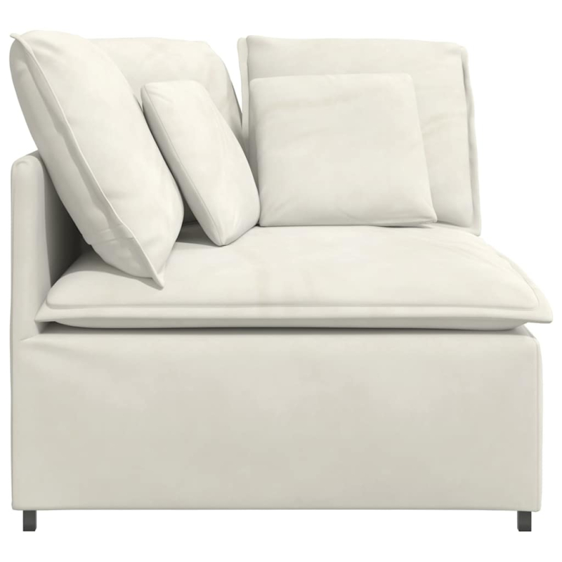 Modulares Sofa Eckmodul mit Kissen Creme 100 cm