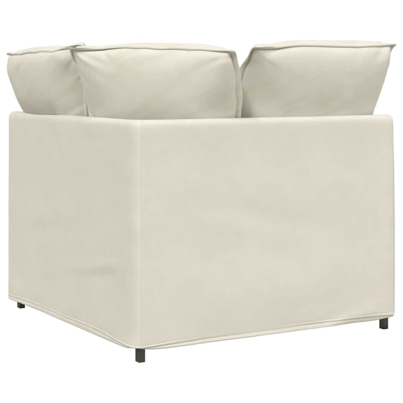 Modulares Sofa Eckmodul mit Kissen Creme 100 cm