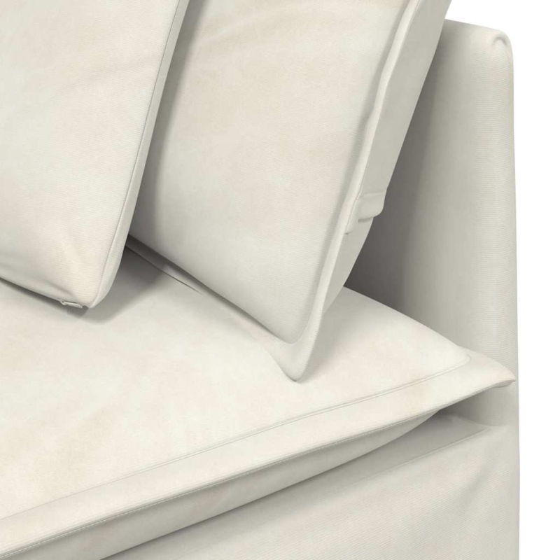 Modulares Sofa Eckmodul mit Kissen Creme 100 cm