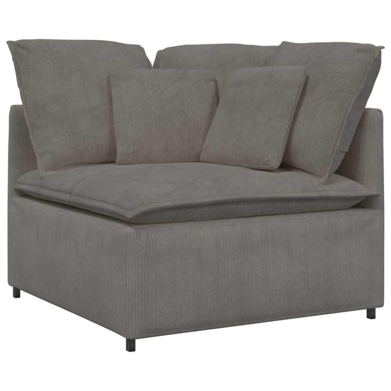 Modulares Sofa Eckmodul mit Kissen Hellgrau 100 cm