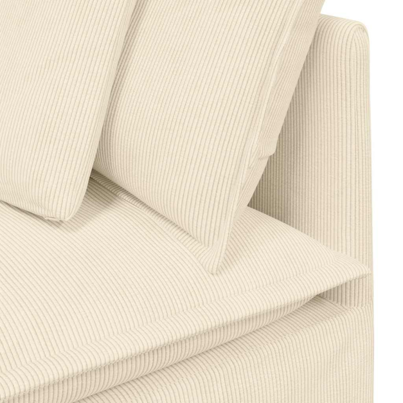 Modulares Sofa Eckmodul mit Kissen Creme 100 cm