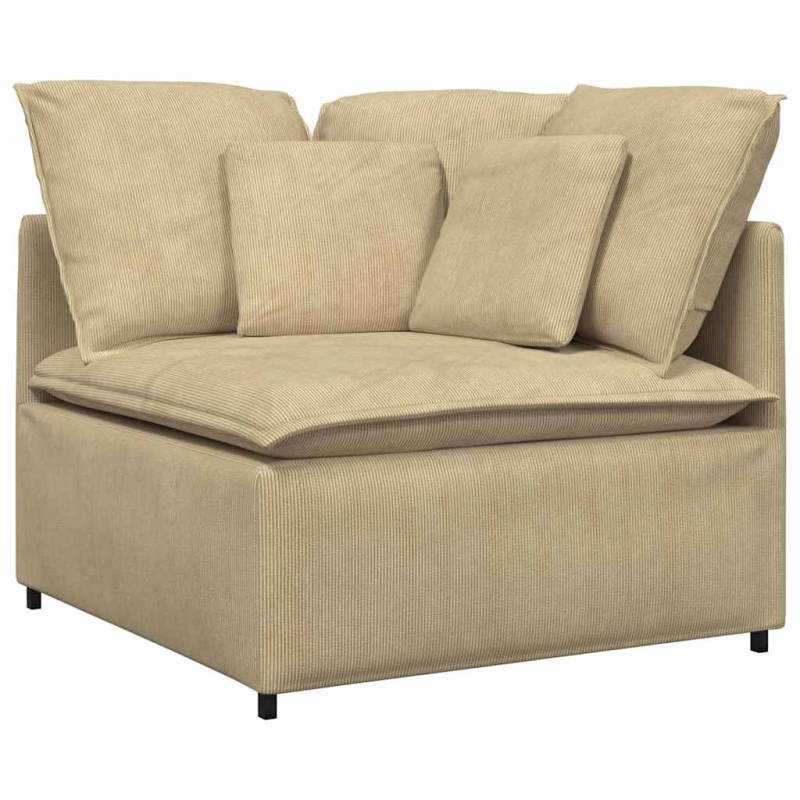 Modulares Sofa Eckmodul mit Kissen Hellgrün Grau 100 cm