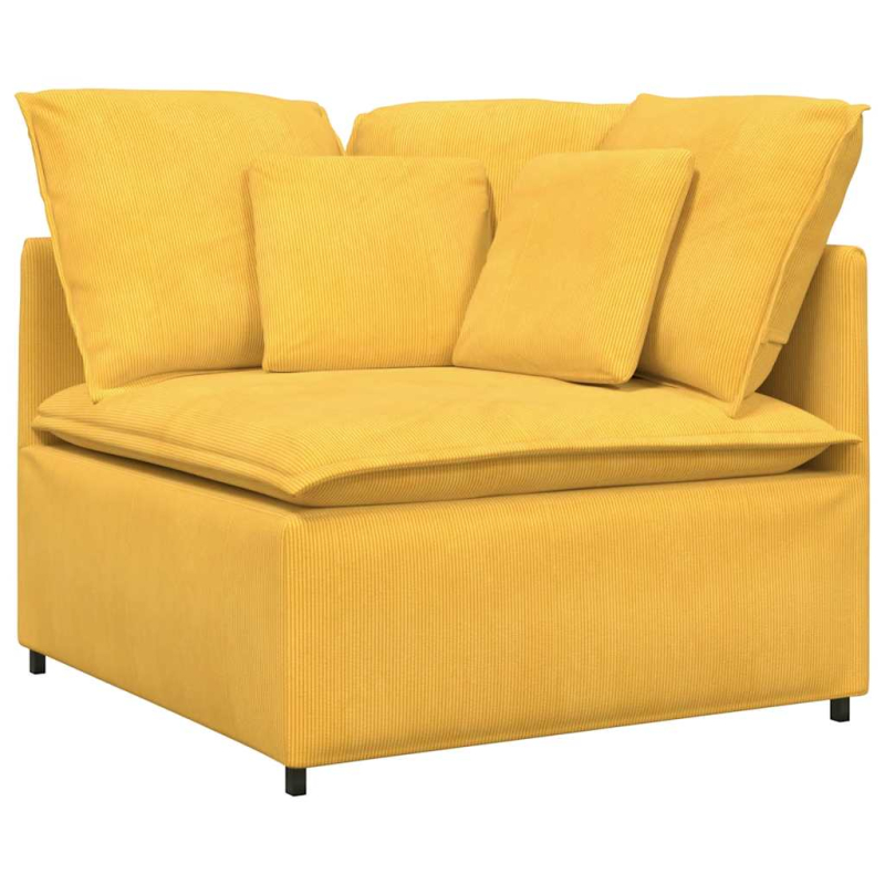 Modulares Sofa Eckmodul mit Kissen Hellgelb 100 cm