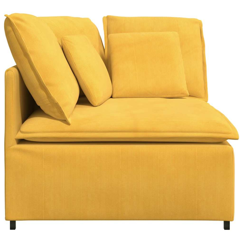 Modulares Sofa Eckmodul mit Kissen Hellgelb 100 cm