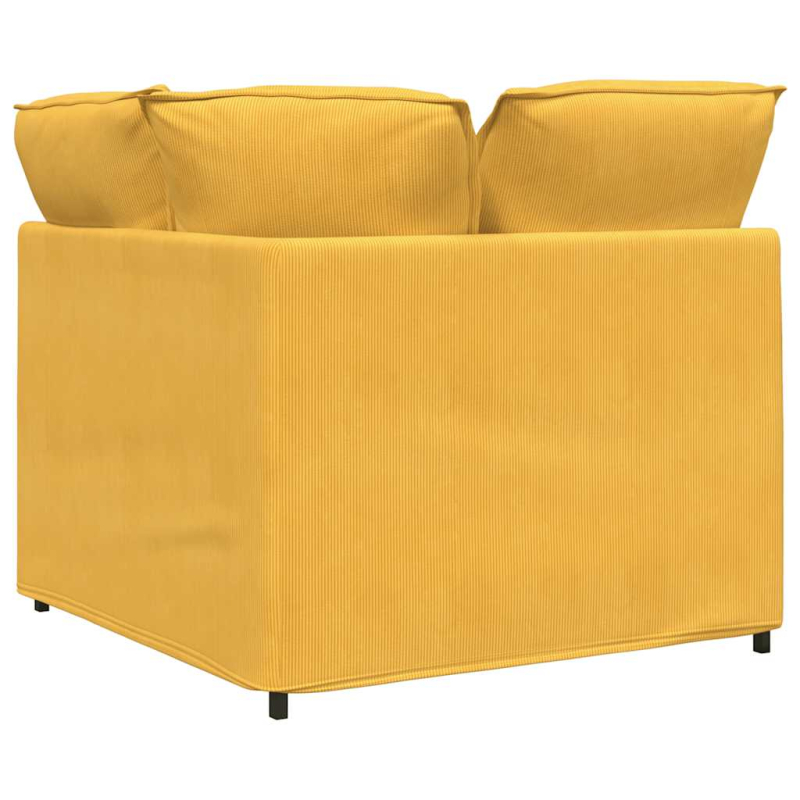 Modulares Sofa Eckmodul mit Kissen Hellgelb 100 cm