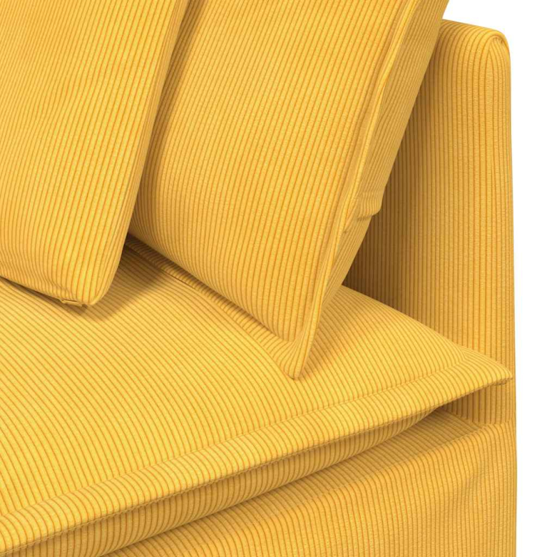Modulares Sofa Eckmodul mit Kissen Hellgelb 100 cm