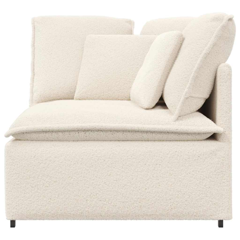 Modulares Sofa Eckmodul mit Kissen Creme 100 cm
