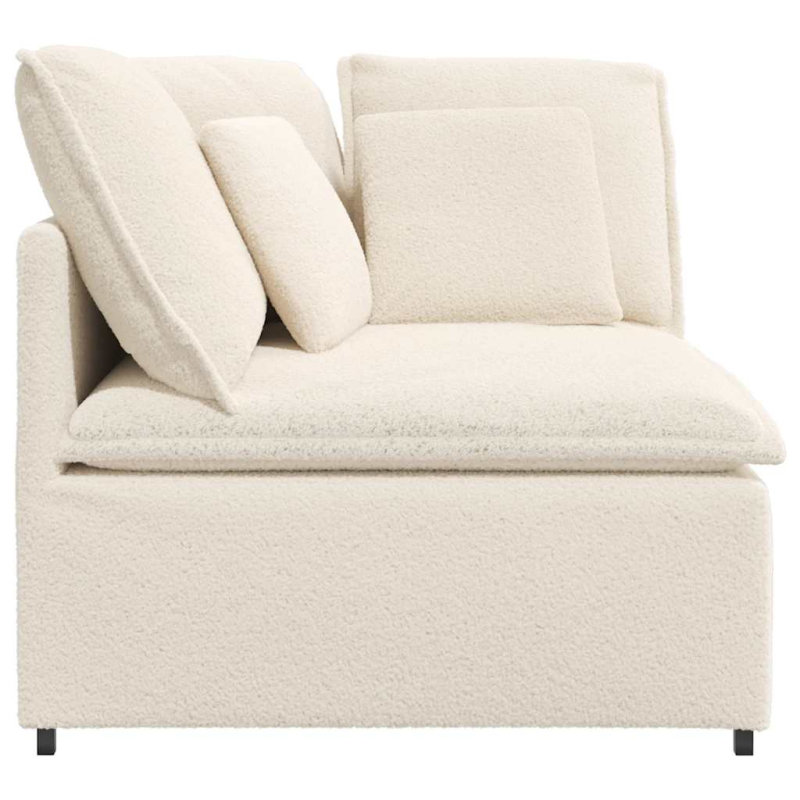 Modulares Sofa Eckmodul mit Kissen Creme 100 cm