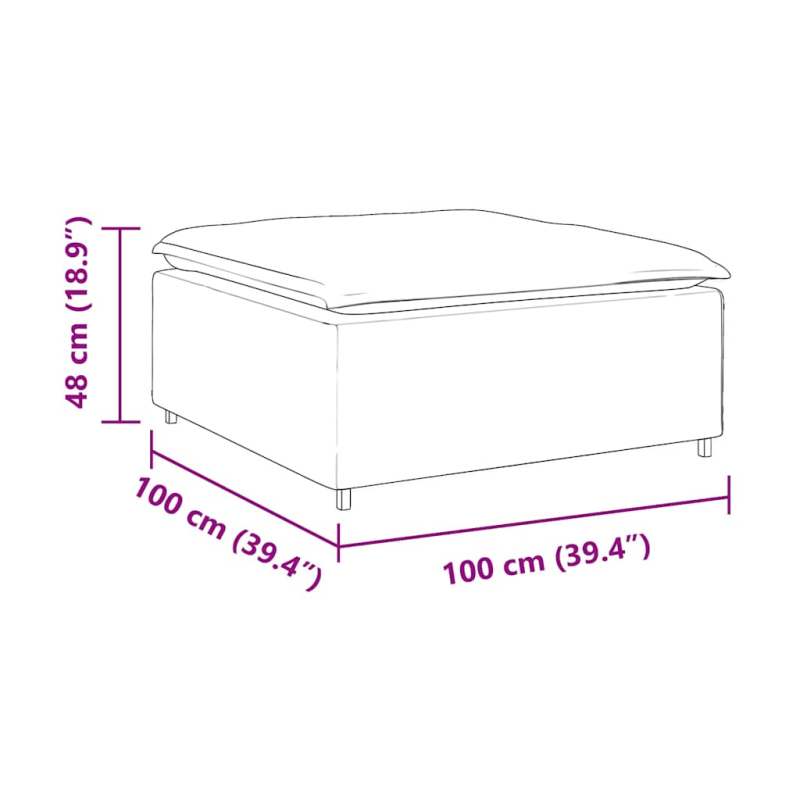 Modulares Sofa Fußhocker-Modul Creme 100x100x48 cm