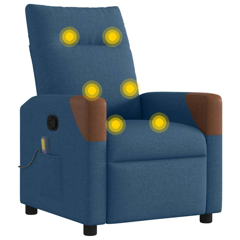 Massagesessel Blau Stoff