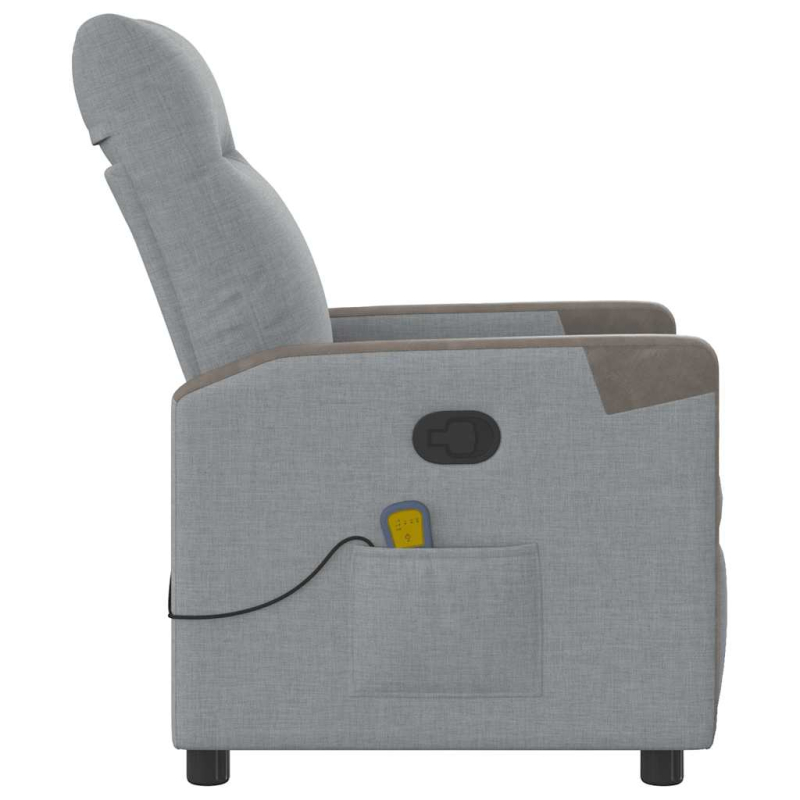 Massagesessel Hellgrau Stoff