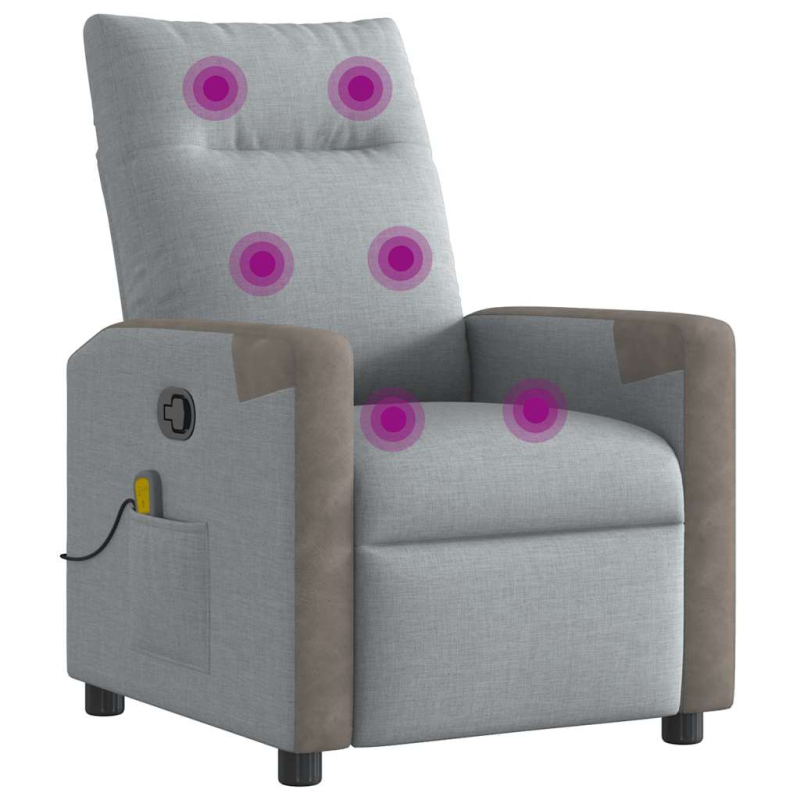 Massagesessel Hellgrau Stoff