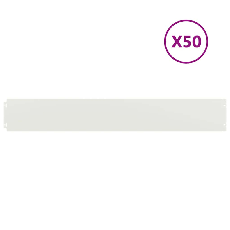 Rasenkanten 50 Stk. Weiß 15x103 cm Kaltgewalzter Stahl