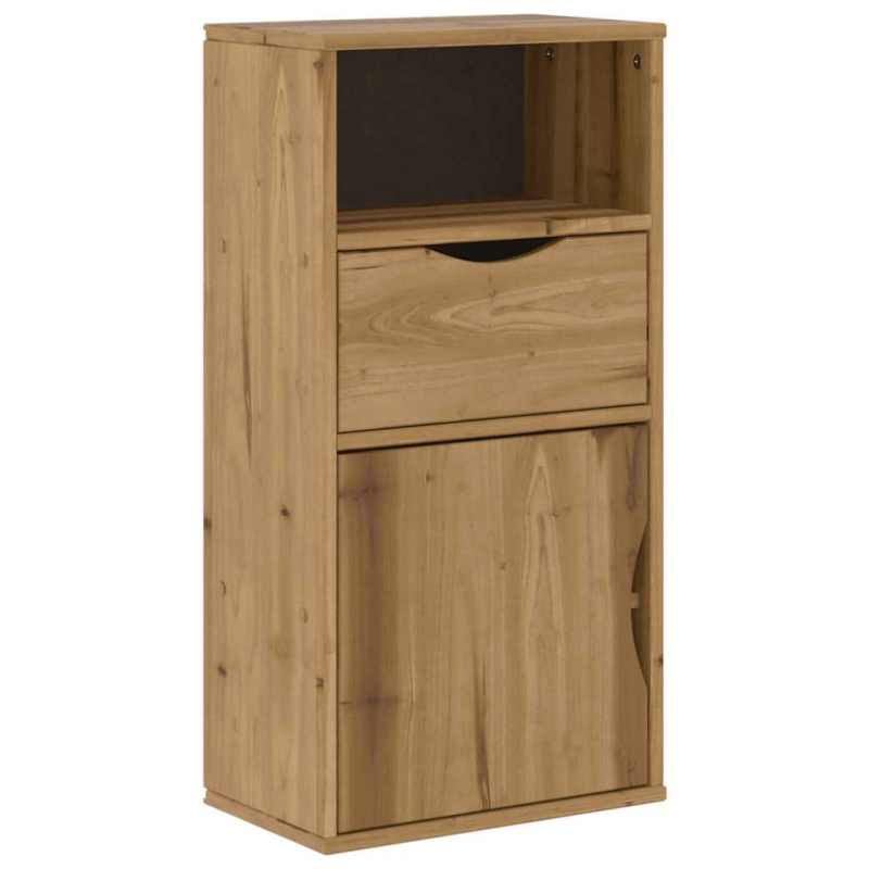 Beistellschrank mit Schublade ODDA 40x24x79cm Massivholz Kiefer