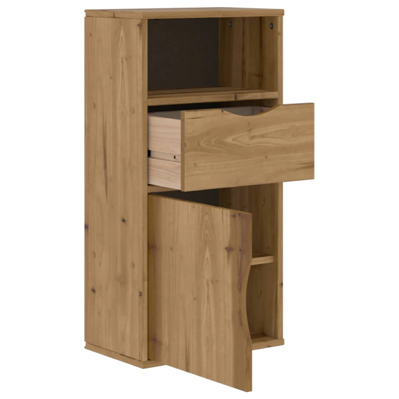 Beistellschrank mit Schublade ODDA 40x24x79cm Massivholz Kiefer